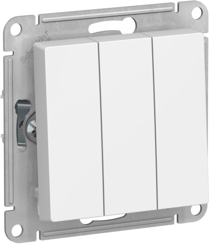 Выключатель без рамки Systeme Electric AtlasDesign 3-кл. белый картинка